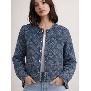 Rachel Zoe Quilted Denim Coat